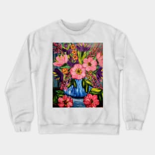 Pink and purple flowers Crewneck Sweatshirt